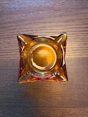 FREE W/PURCHASE* Anchor Hocking - MCM Square Amber Glass Ashtray Catchall